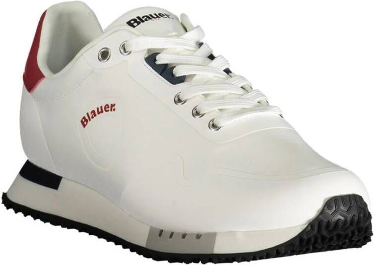 Blauer Witte Polyester Sneaker voor Mannen White Heren