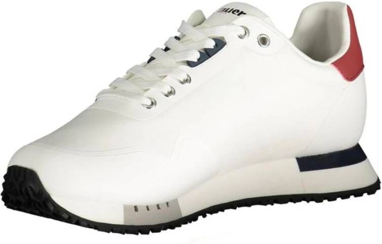 Blauer Witte Polyester Sneaker voor Mannen White Heren