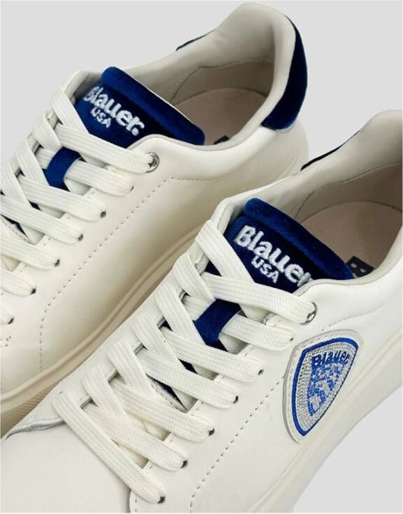 Blauer Witte Venus Sneakers met Blauwe Hiel Beige Dames