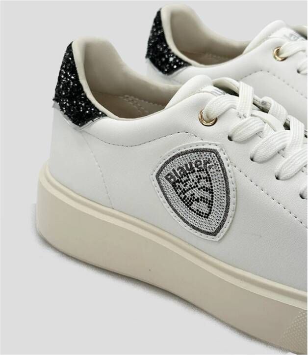 Blauer Witte Venus Sneakers met Glitterdetails White Dames