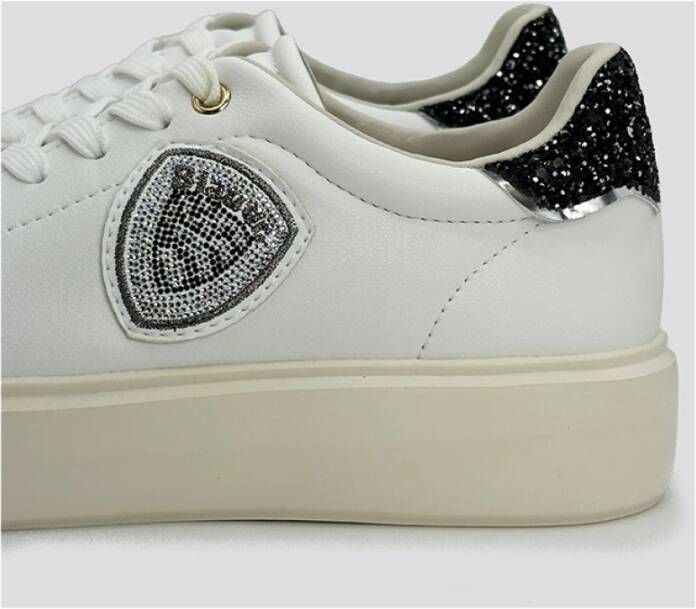 Blauer Witte Venus Sneakers met Glitterdetails White Dames