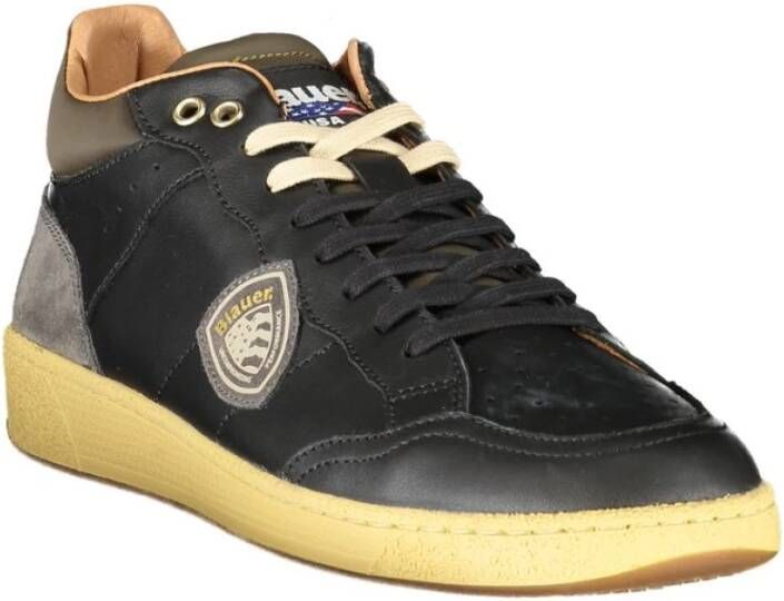 Blauer Zwarte Polyester Sneaker Black Heren