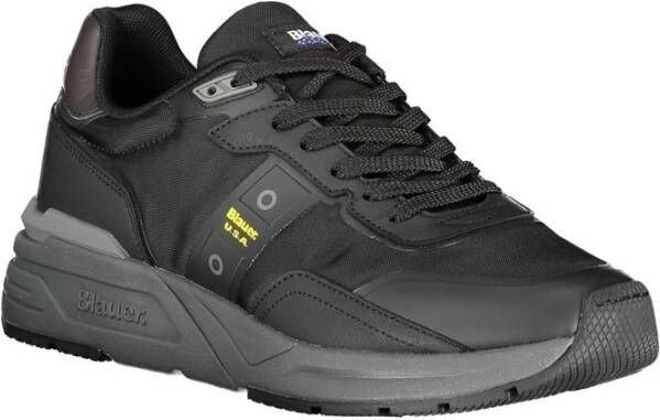 Blauer Zwarte Polyester Sneaker Black Heren