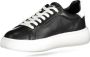 Blauer Zwarte Polyester Sneaker met Contrastdetails Black Heren - Thumbnail 4