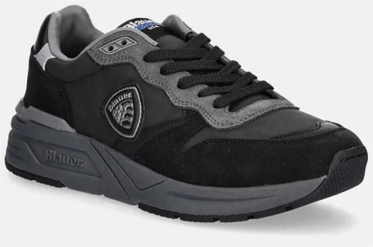 Blauer Zwarte Sneakers Lichtgewicht Comfortabel Ontwerp Black Heren