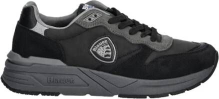 Blauer Zwarte Sneakers Trendy Urban Stijl Black Heren