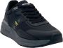 Blauer Zwarte Polyester Sneaker met Contrastdetails Black Heren - Thumbnail 4