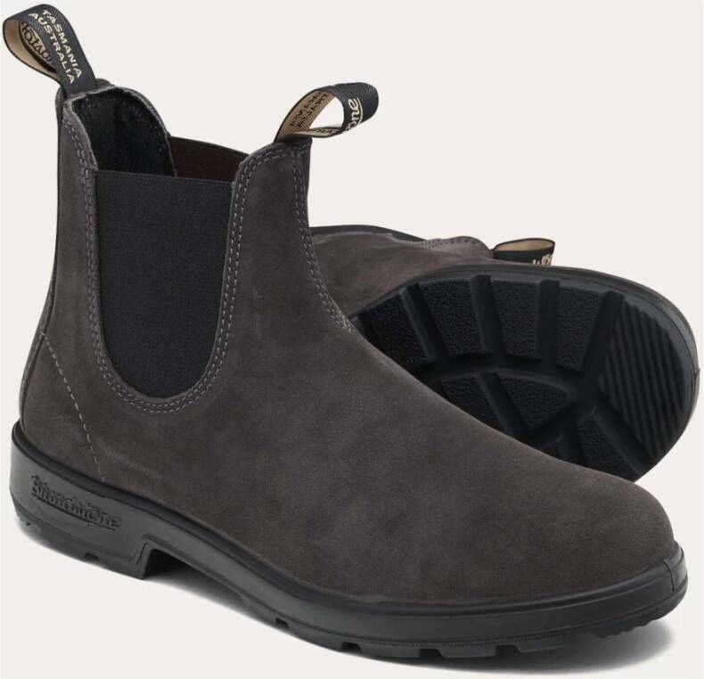 Blundstone Grijze Platte Leren Laarzen Gray Heren