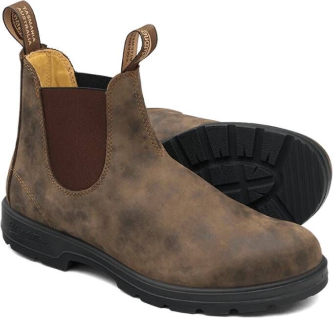 Blundstone Klassieke Chelsea-laarzen in Rustic Crazy Horse Brown Bruin Heren