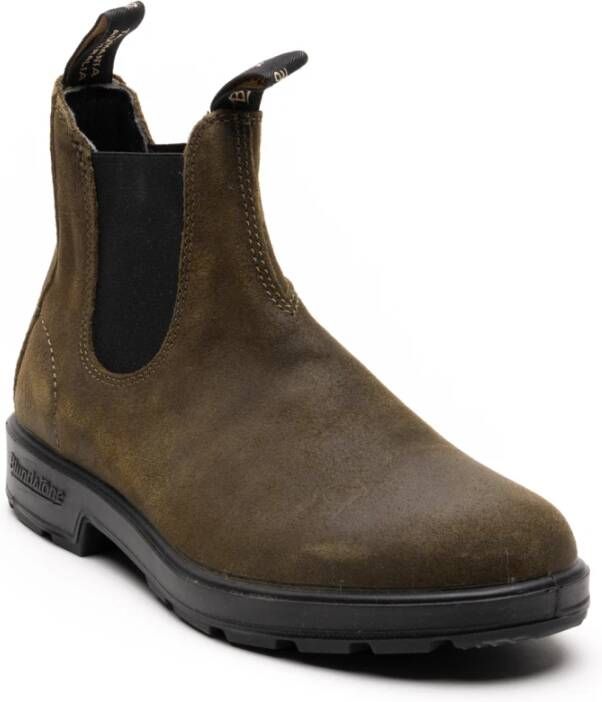 Blundstone Platte Chelsea Boots in Pelle Suede Green Heren