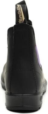 Blundstone Zwarte Leren Enkellaarzen met Lavendel Elastiek Black Dames