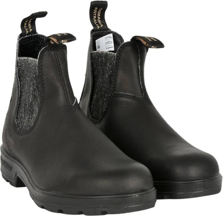 Blundstone Zwarte Leren Glitter Enkellaarzen Black Dames