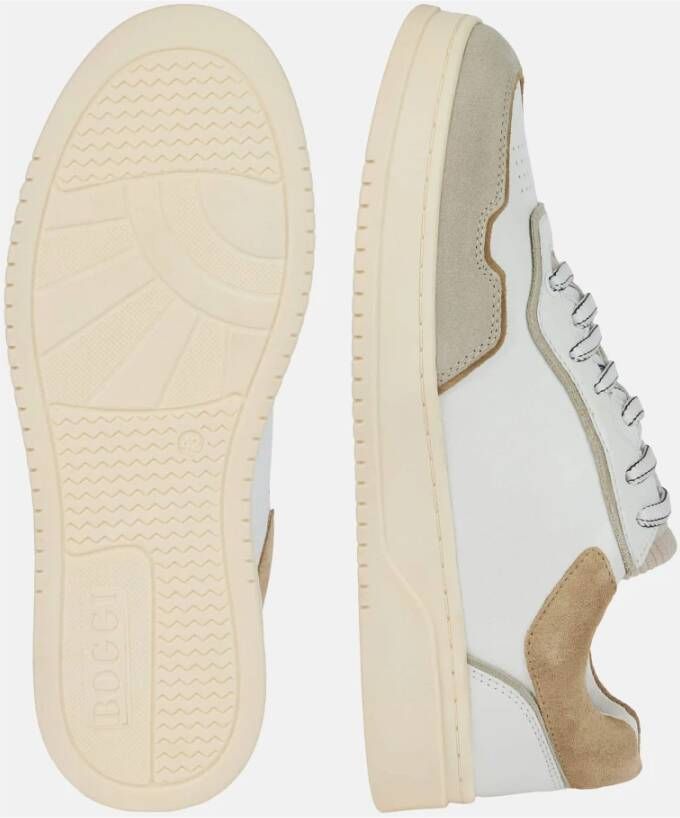 Boggi Milano Leren en fluwelen sneakers White Heren