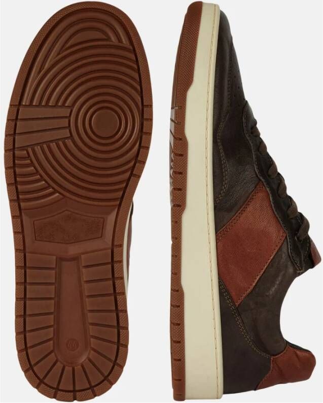 Boggi Milano Leren Sneakers Brown Heren