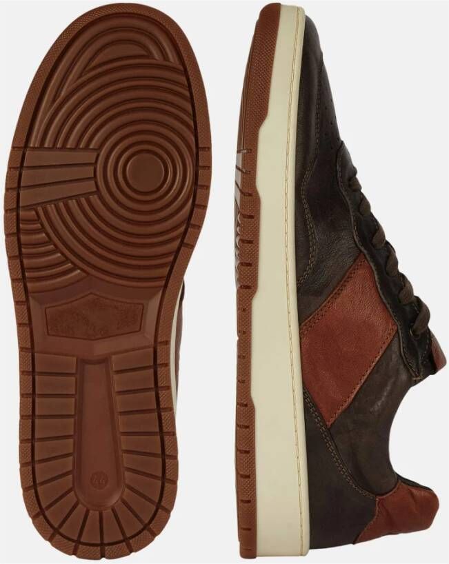 Boggi Milano Leren Sneakers Brown Heren