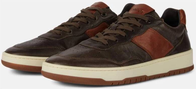 Boggi Milano Leren Sneakers Brown Heren