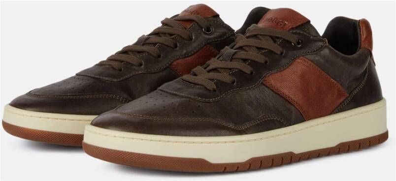 Boggi Milano Leren Sneakers Brown Heren