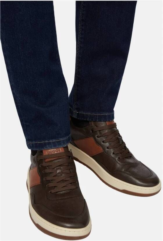 Boggi Milano Leren Sneakers Brown Heren