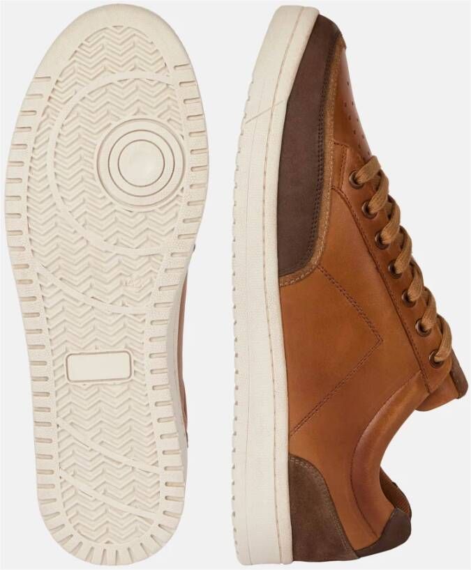 Boggi Milano Suède Leren Lage Sneakers Brown Heren