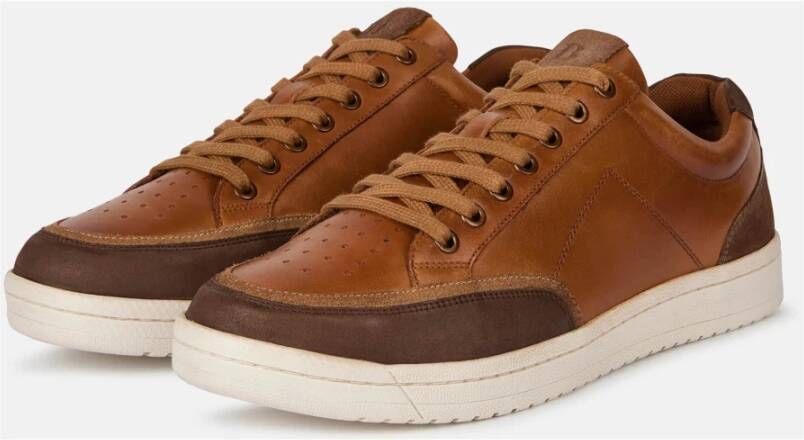 Boggi Milano Suède Leren Lage Sneakers Brown Heren