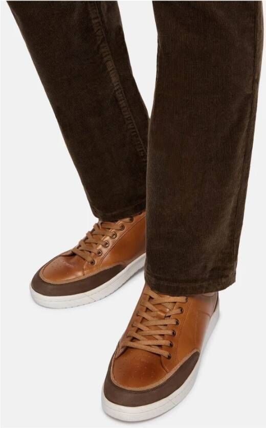 Boggi Milano Suède Leren Lage Sneakers Brown Heren