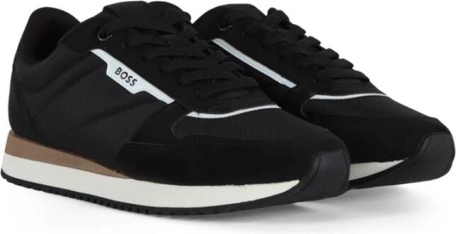 Boss Ecosuede en Stof Sneakers Kai Runn Black Heren