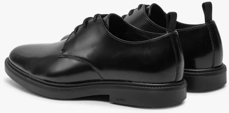 Boss Elegante Leren Veterschoenen Zwart Black Heren