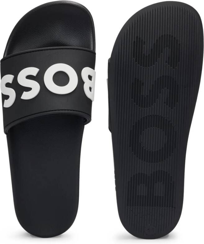 Boss Heren Slide Sandalen Black Heren