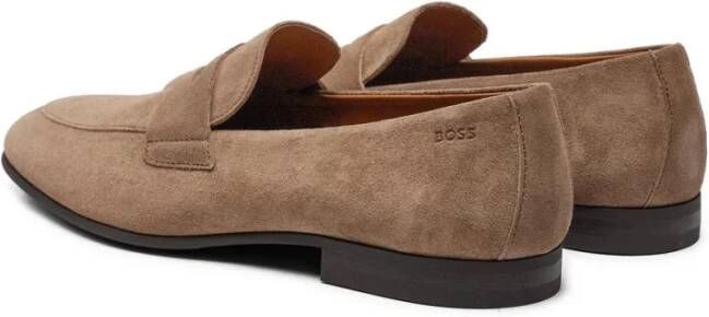 Boss Heren Suede Loafers Brown Heren