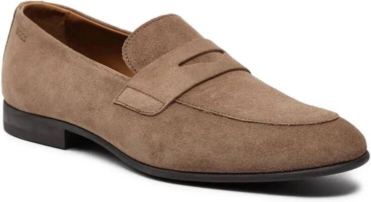 Boss Heren Suede Loafers Brown Heren