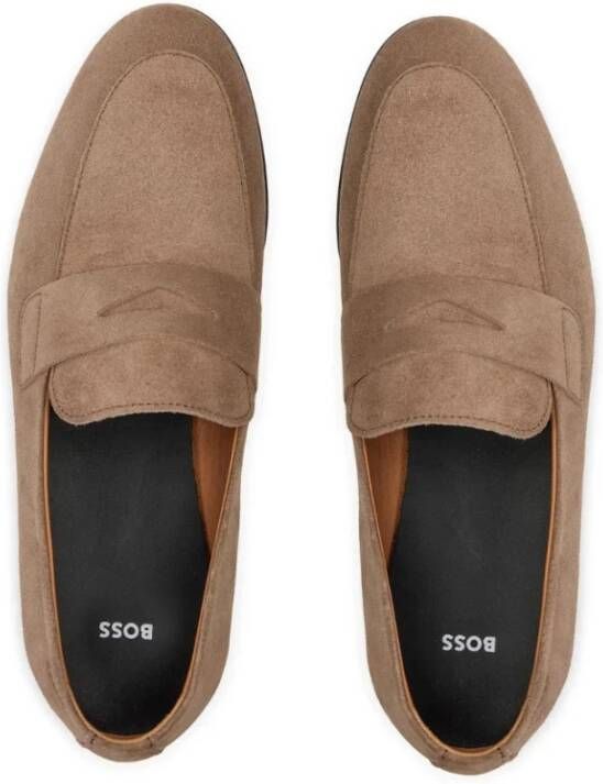 Boss Heren Suede Loafers Brown Heren