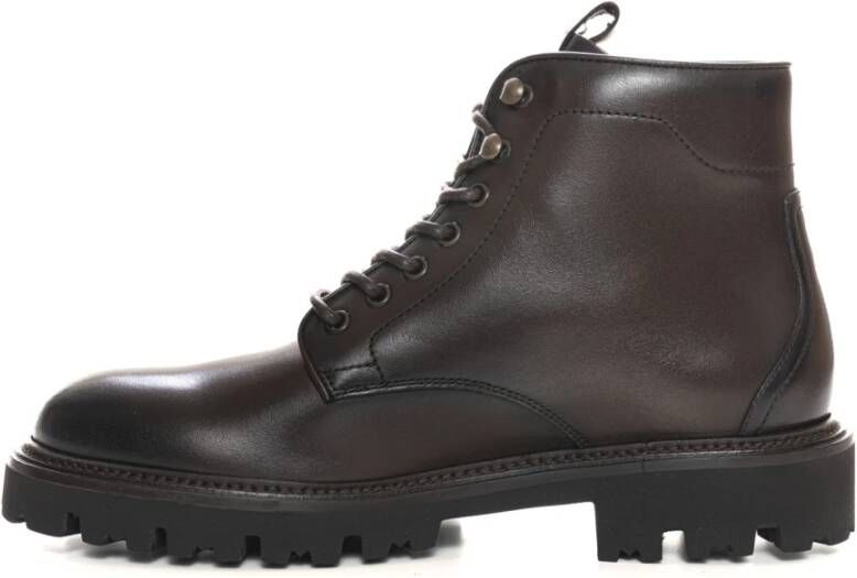 Boss Hoge veterschoen met profielzool Brown Heren