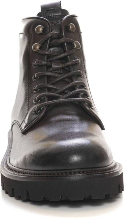 Boss Hoge veterschoen met profielzool Brown Heren