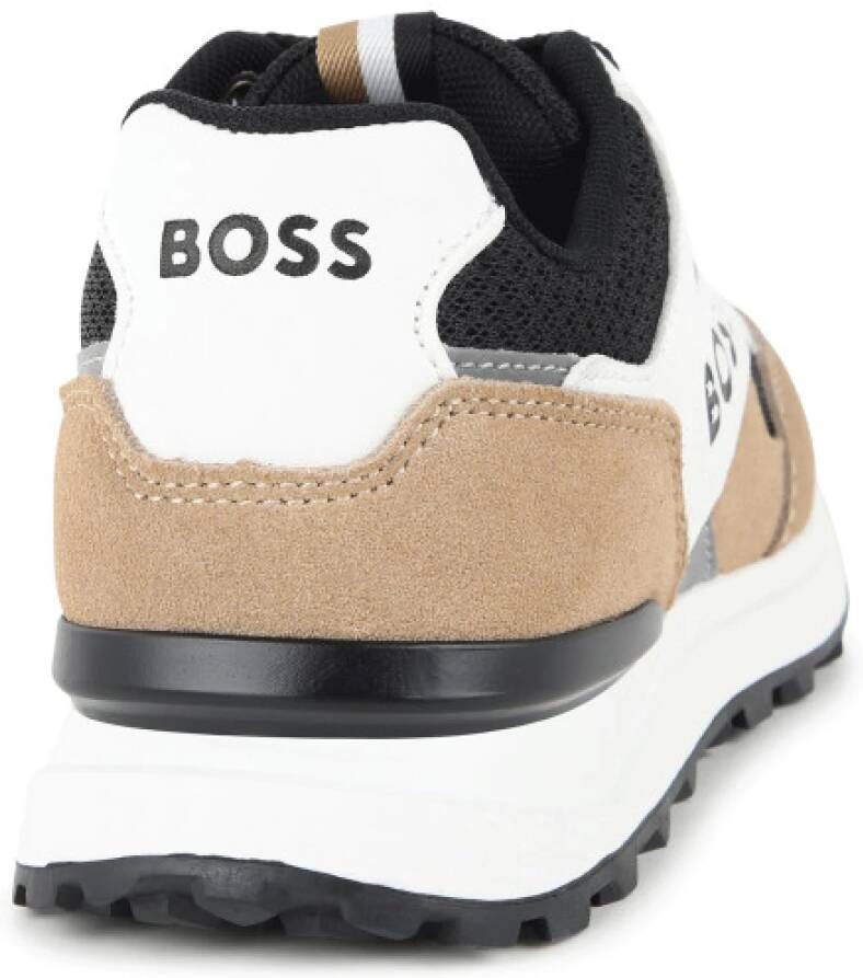 Boss Junior zwart wit kameel sneakers Black Dames