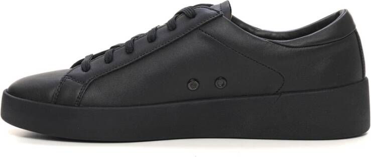 Boss Leren sneakers met veters Black Heren