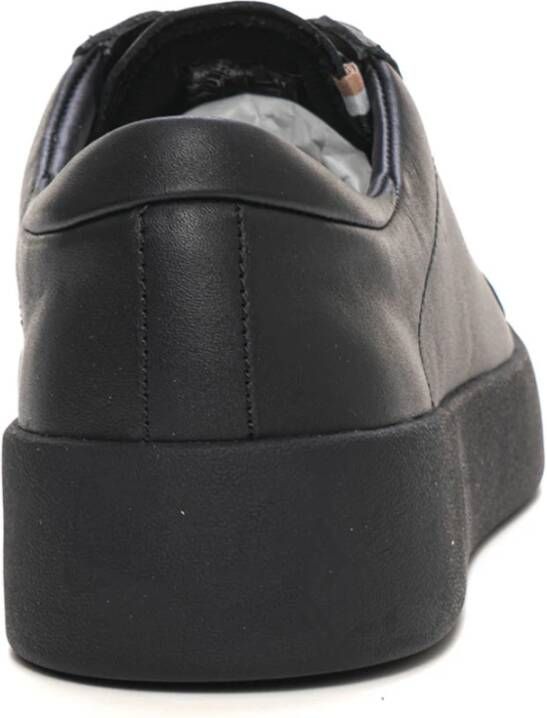 Boss Leren sneakers met veters Black Heren