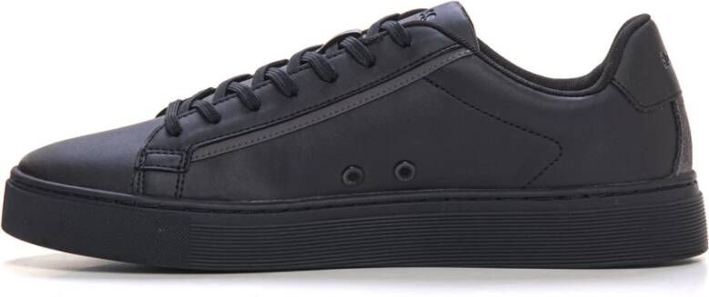 Boss Leren sneakers met veters contrastdetail Black Heren