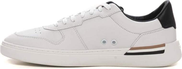 Boss Leren sneakers met veters White Heren