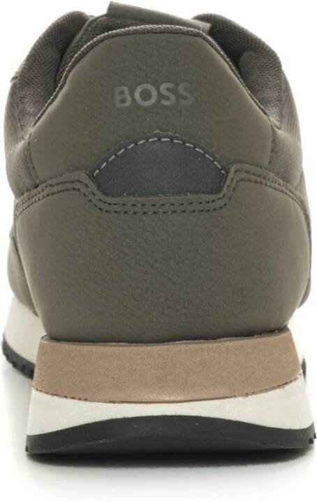 Boss Tweekleurige vetersneakers met logo Green Heren