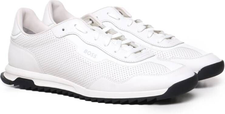 Boss Witte Lage Leren Sneakers White Heren