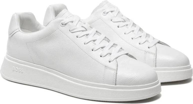 Boss Witte Leren Sneakers Bulton White Heren