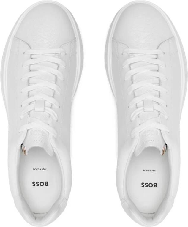 Boss Witte Leren Sneakers Bulton White Heren