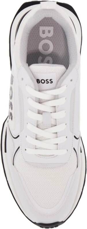 Boss Witte Sneakers met Zwarte Details en Tankzool White Heren