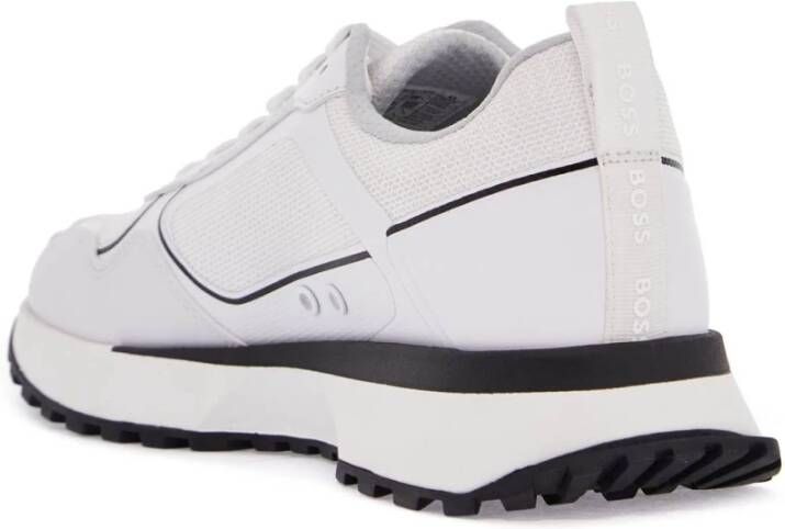 Boss Witte Sneakers met Zwarte Details en Tankzool White Heren