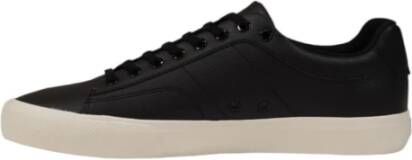 Boss Zwarte leren sneakers met rubberen zool Black Heren