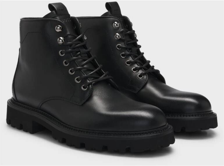 Boss Zwarte Leren Veterschoenen Julyo Black Heren