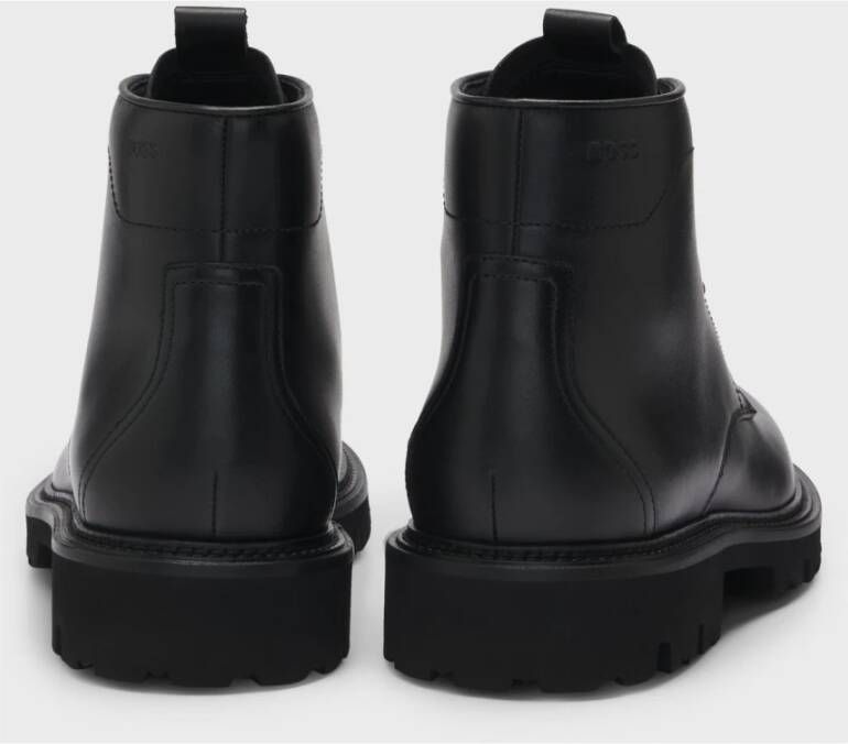 Boss Zwarte Leren Veterschoenen Julyo Black Heren