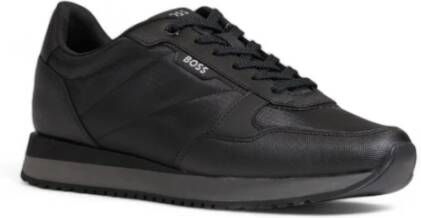 Boss Zwarte sportieve sneakers met veters Black Heren