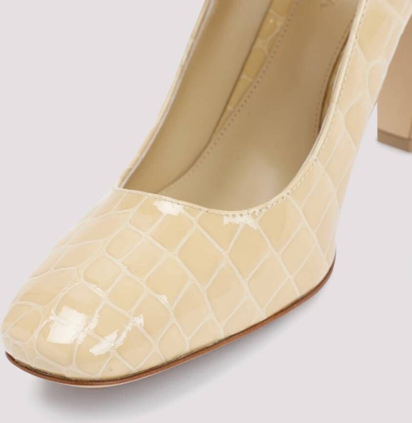 Bottega Veneta Beige Croc Leren Mary Jane Pumps Beige Dames