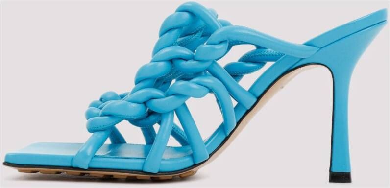 Bottega Veneta Blauw Leren Twist Sandalen Ss23 Blue Dames